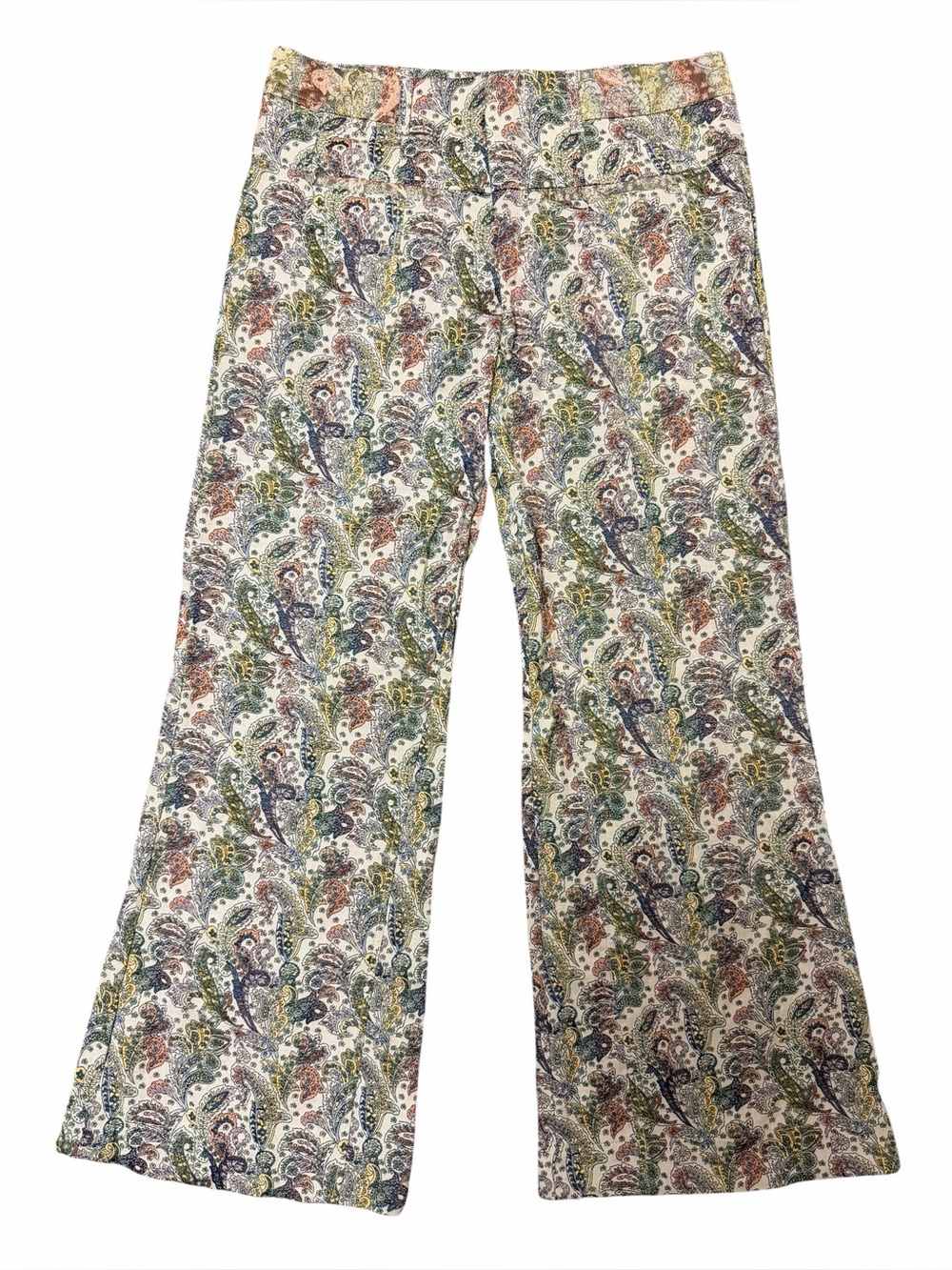 Free People Aster Jacquard Flare Trouser Pants Paisley Boho Tapestry Size 14 - Picture 6 of 15